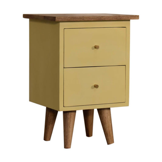 Yellow Hand Painted Bedside Cabinet