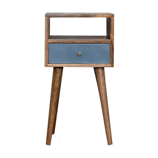 Mini Blue Hand Painted Bedside cabinet solid wood