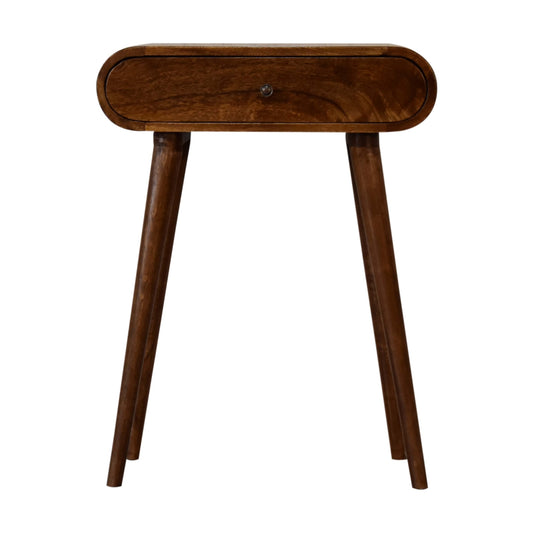 Rounded Mini Chestnut Console Table