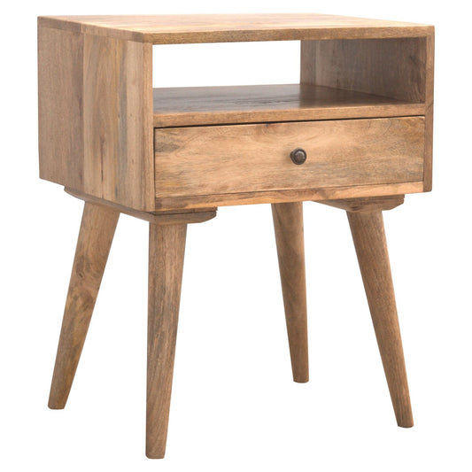 Modern Solid Wood Bedside Cabinet with Draw
