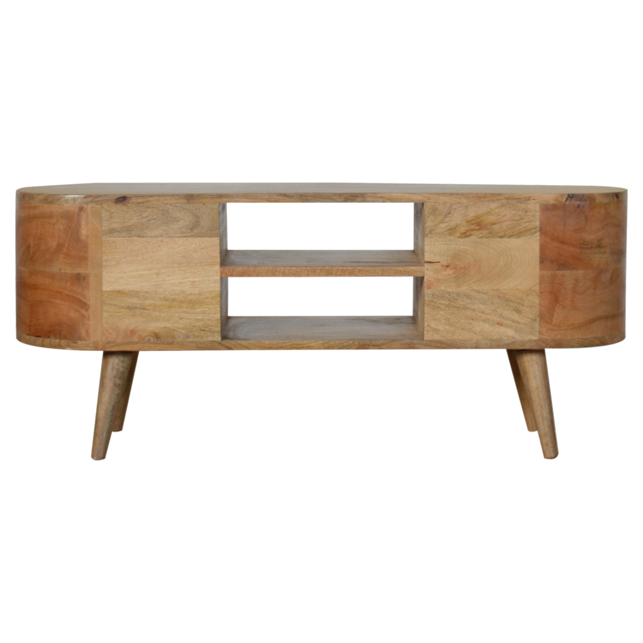 Solid Wood Rounded Entertainment Unit