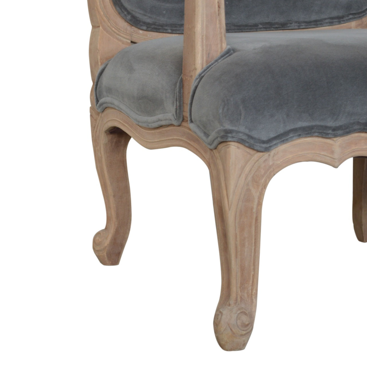 Grey Velvet French Style Chair