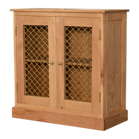 Caged Oak-ish  Rustic Style Country Cabinet