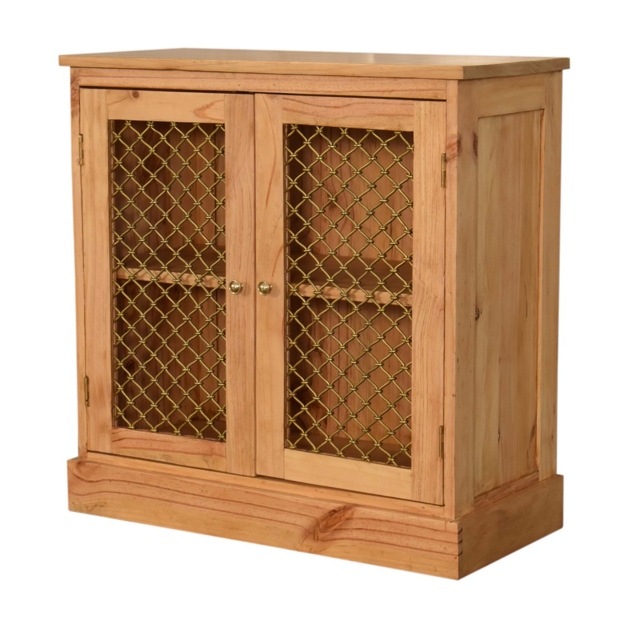 Caged Pine Country Rustic Style Cabinet