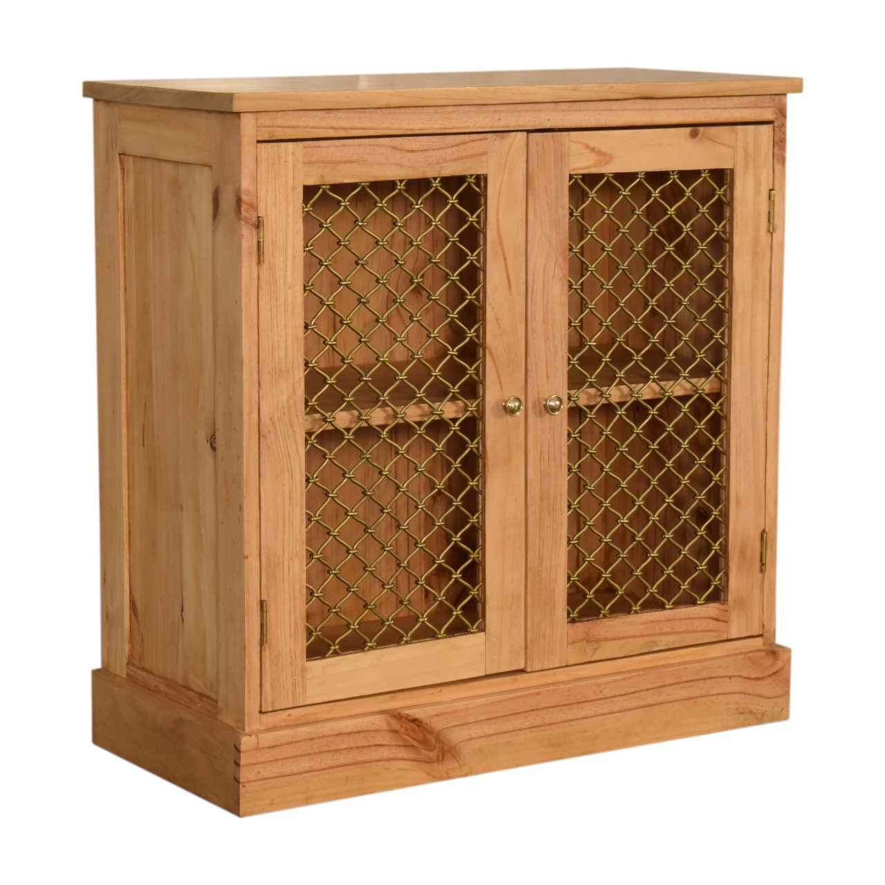 Caged Pine Country Rustic Style Cabinet