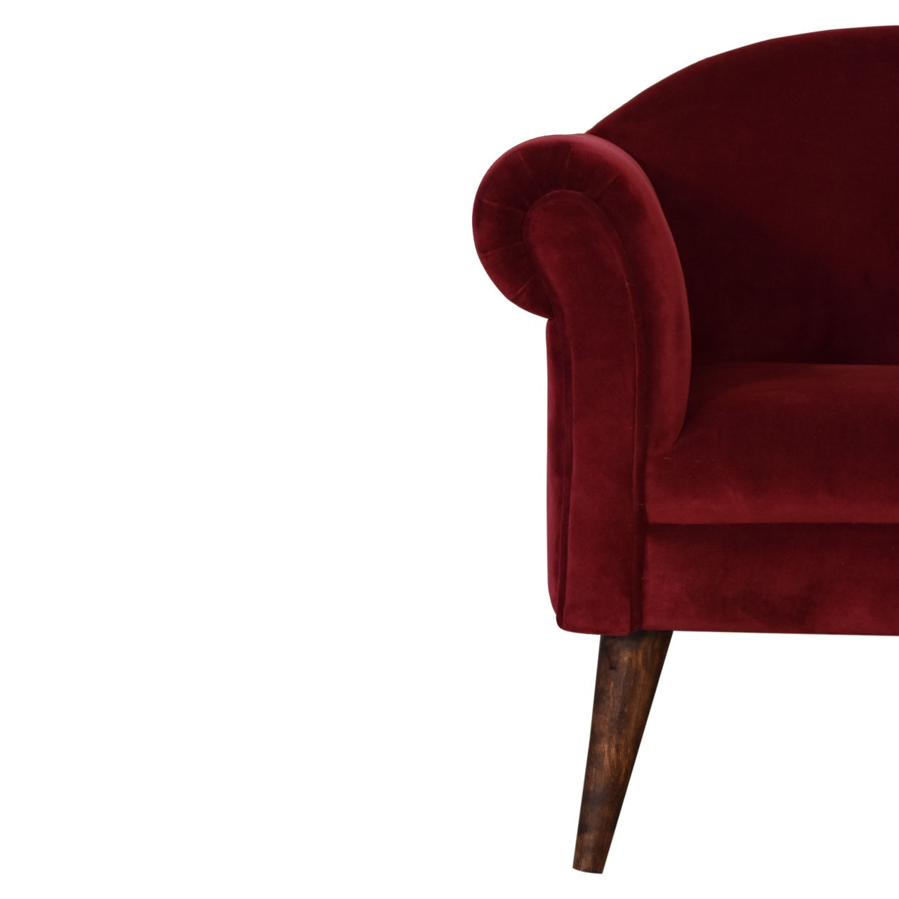 Wine Velvet Nordic Style Armchair