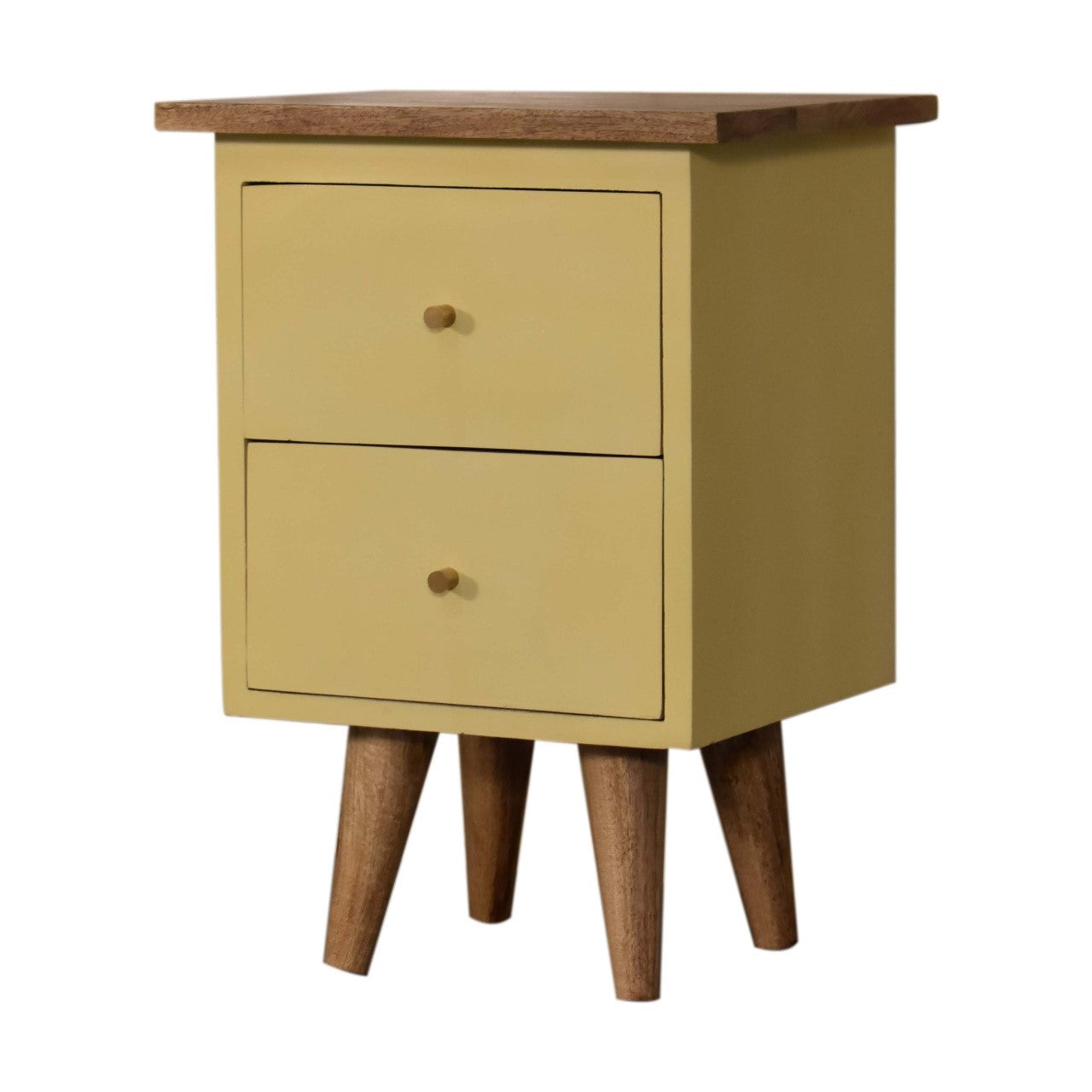 Yellow Hand Painted Bedside Cabinet