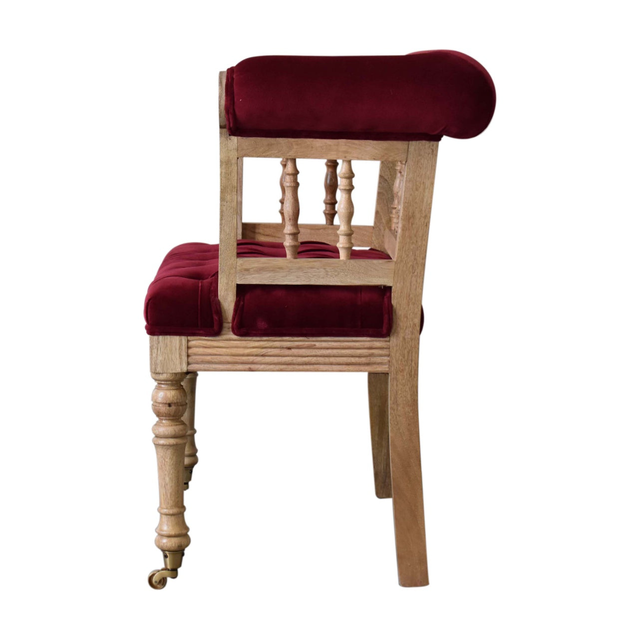 Wine Red Mini Deep Button Hallway Chair