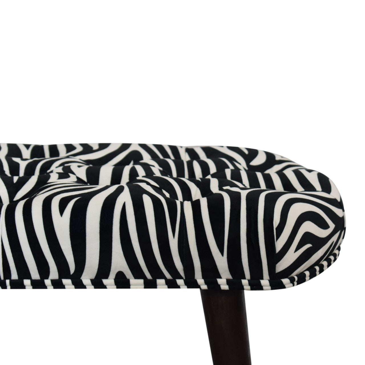 Zebra Print Deep Button Bench