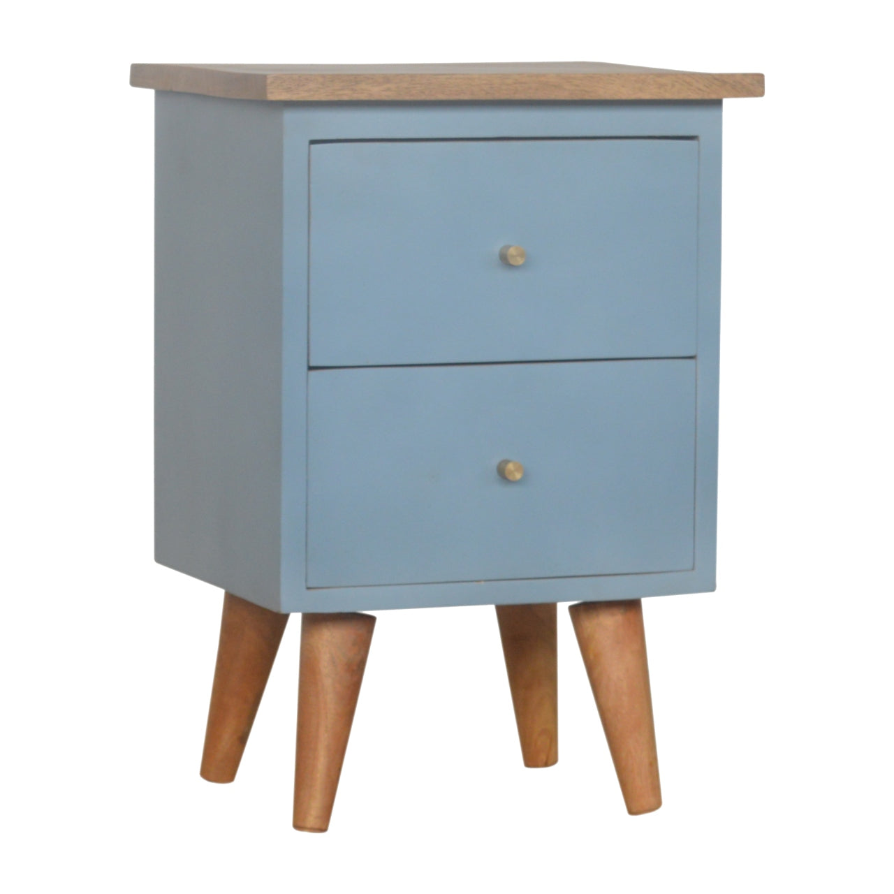 Blue Hand Painted Bedside Cabinet