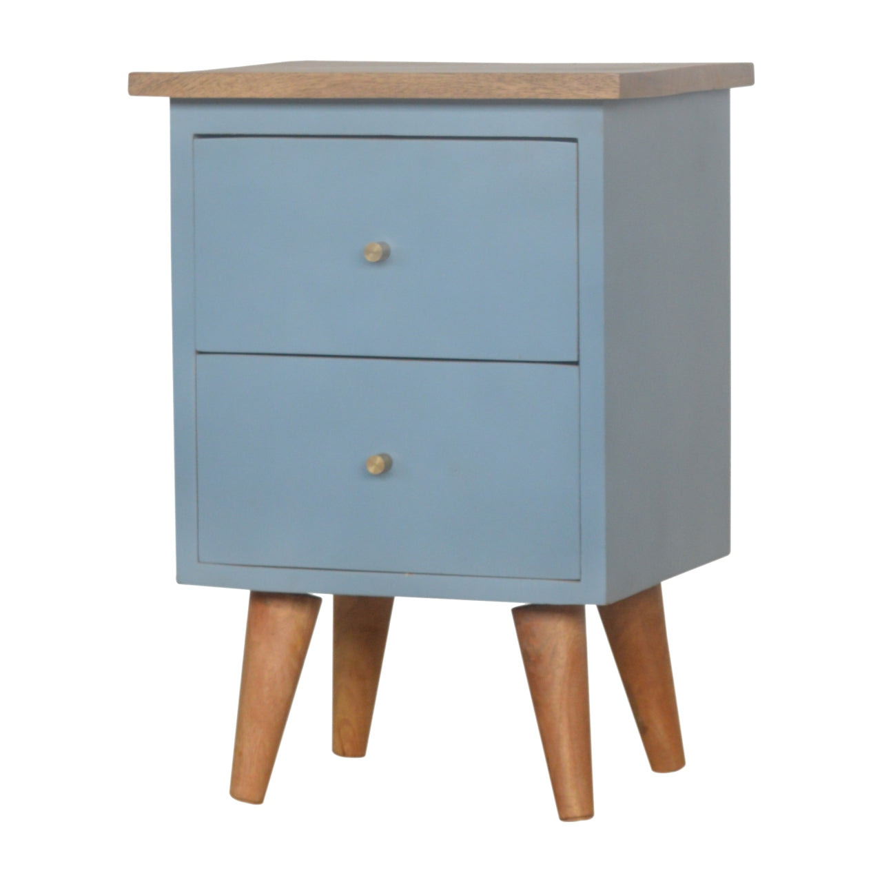 Blue Hand Painted Bedside Cabinet