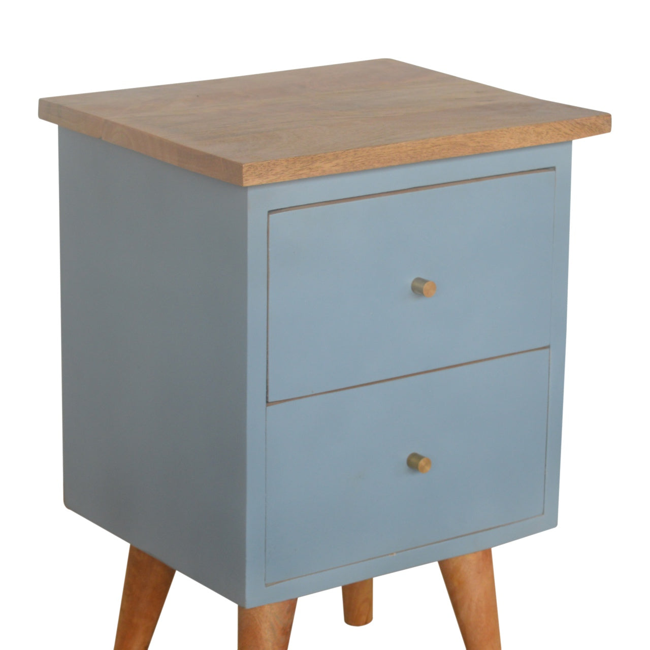 Blue Hand Painted Bedside Cabinet