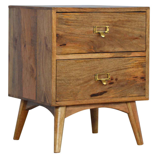 Brass Metal Slot Bedside Cabinet