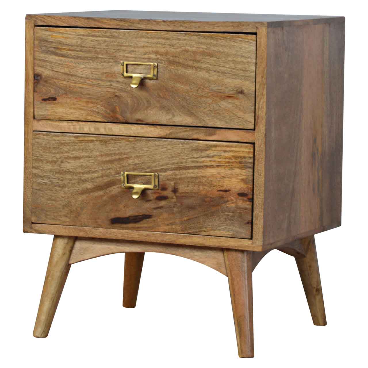 Brass Metal Slot Bedside Cabinet