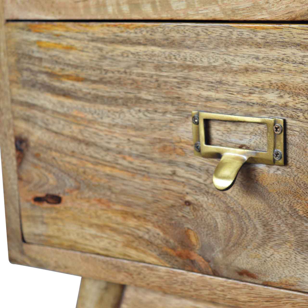 Brass Metal Slot Bedside Cabinet