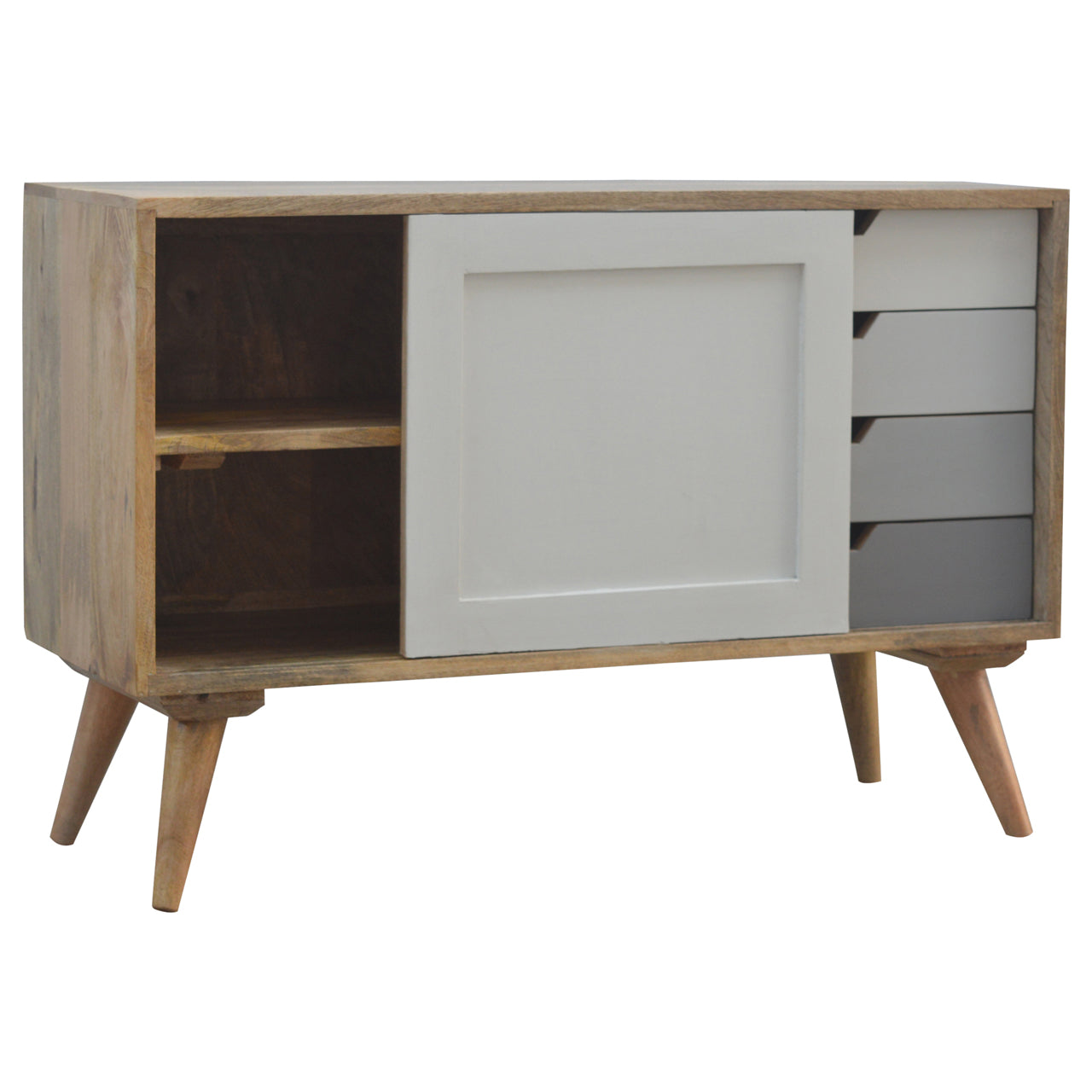 Grey Gradient Sliding Sideboard Cabinet