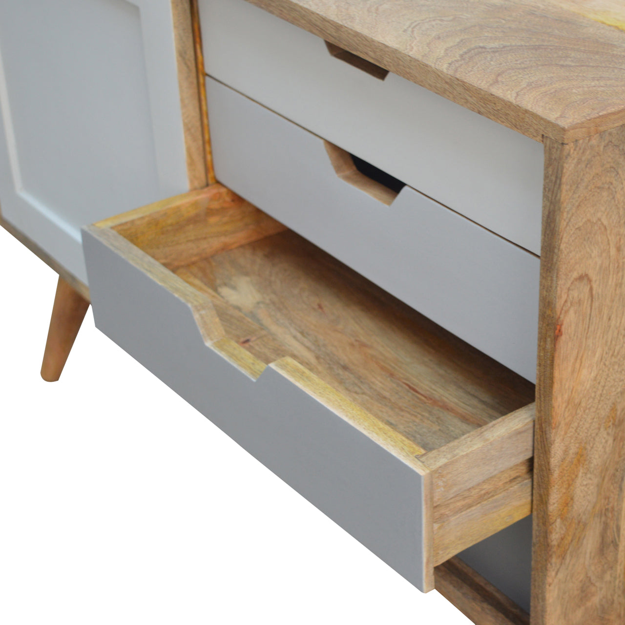 Grey Gradient Sliding Sideboard Cabinet