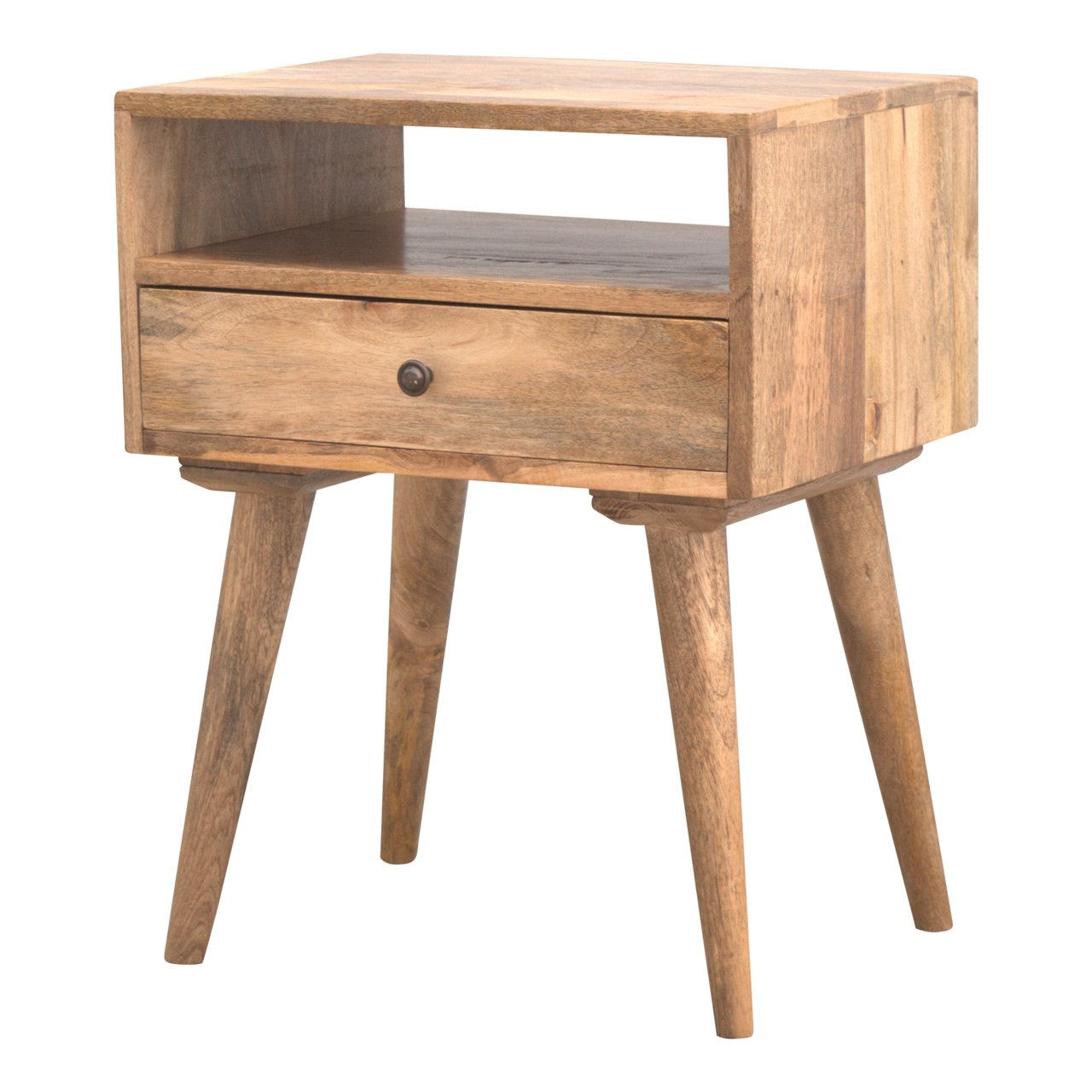 Modern Solid Wood Bedside Cabinet with Draw