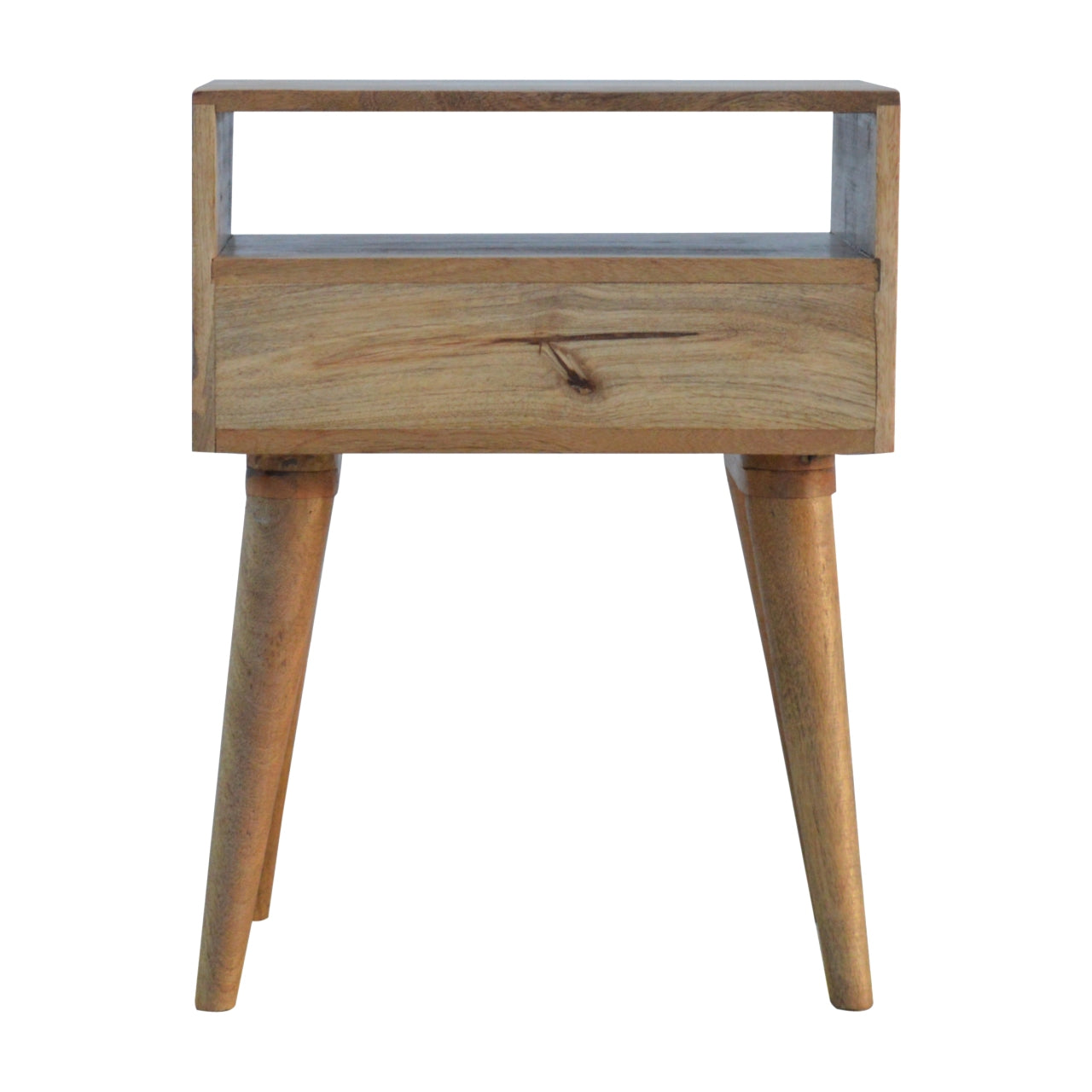 Perforated Copper Bedside Cabinet with Open Slot