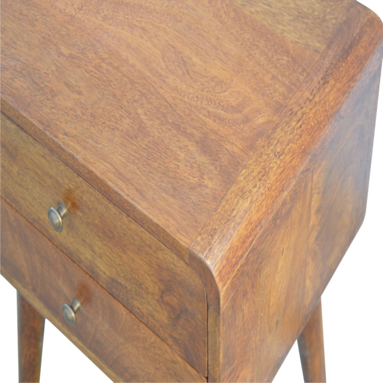 Curved Chestnut Bedside Cabinet