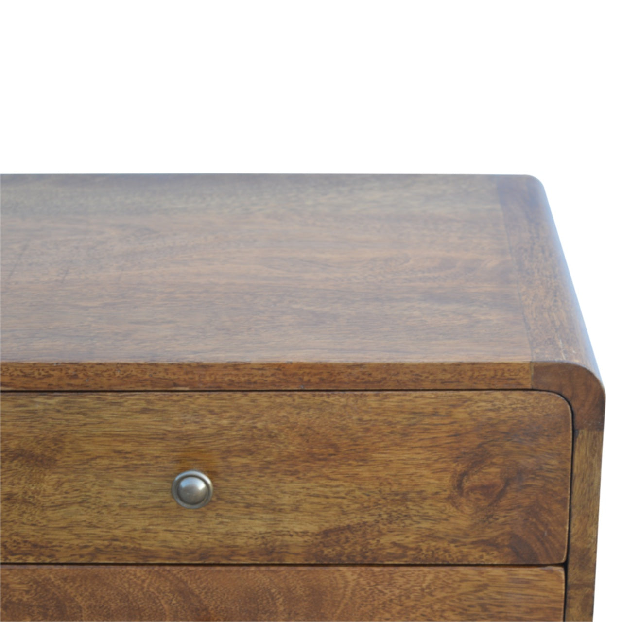 Curved Chestnut Bedside Cabinet