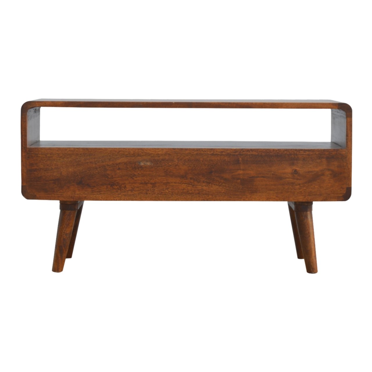 Curved Chestnut Coffee Table/ Media Unit