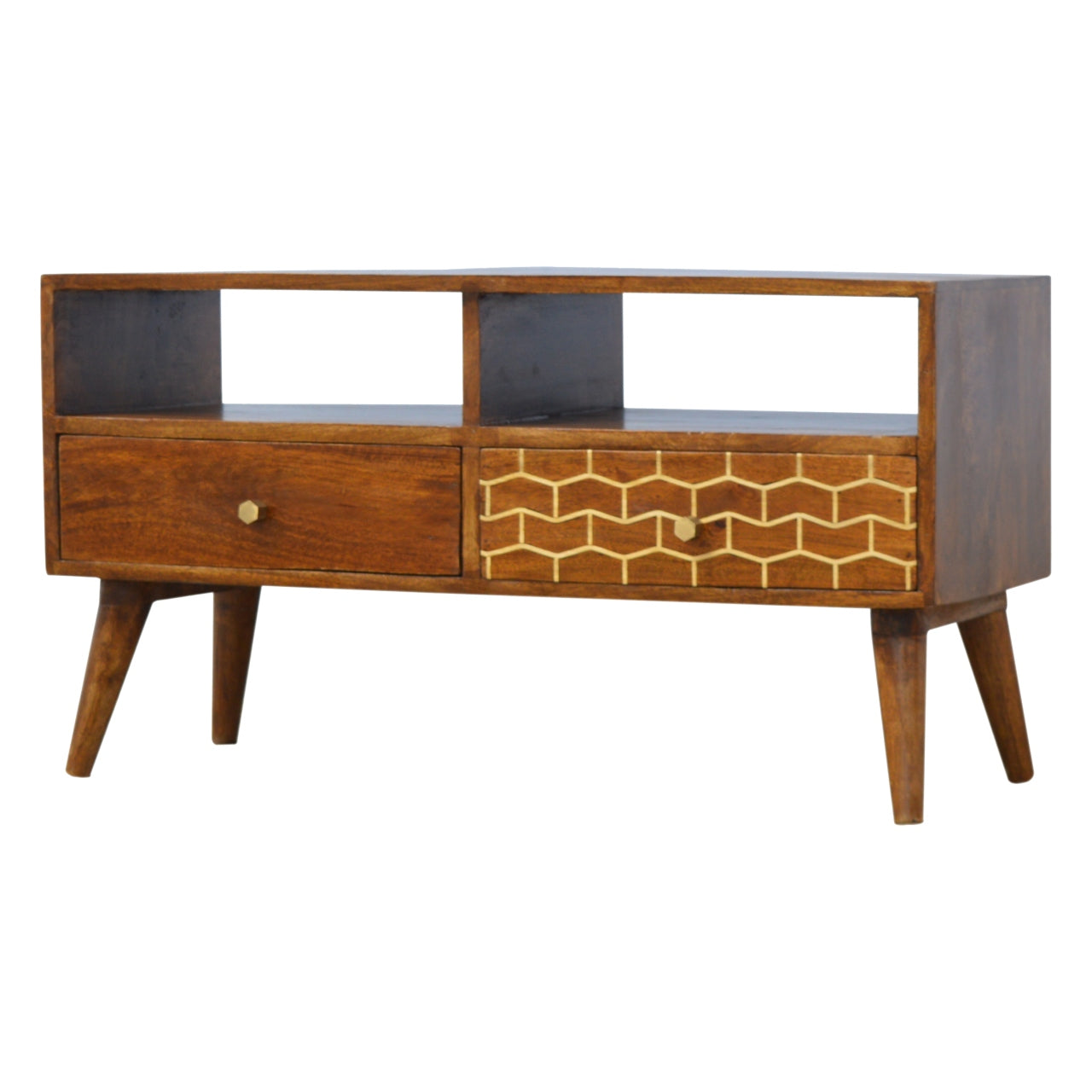 Gold Art Pattern Drawer T.V/Media Unit