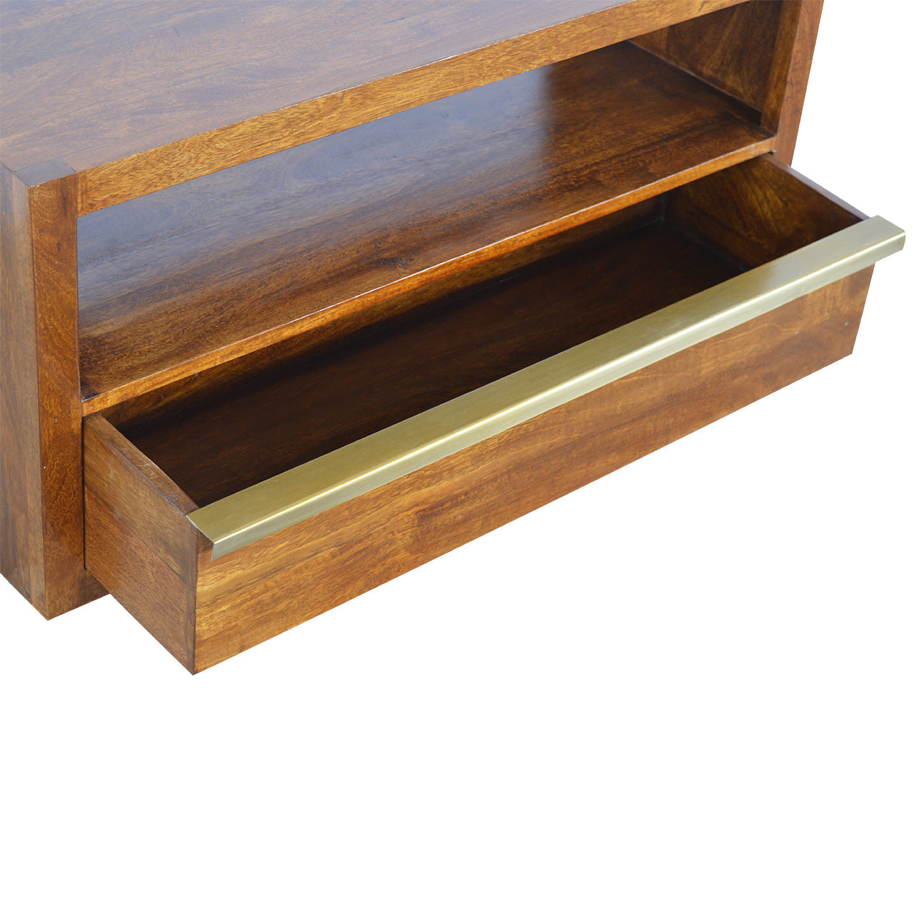 Chestnut Media Unit with Golden Handle