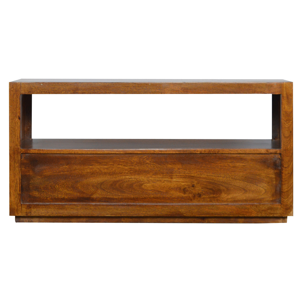 Chestnut Media Unit with Golden Handle