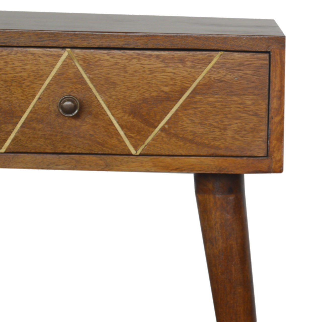 Geometric Brass Inlay Bedside Cabinet