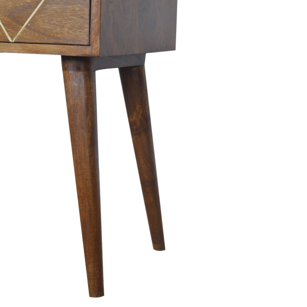 Geometric Brass Inlay Bedside Cabinet