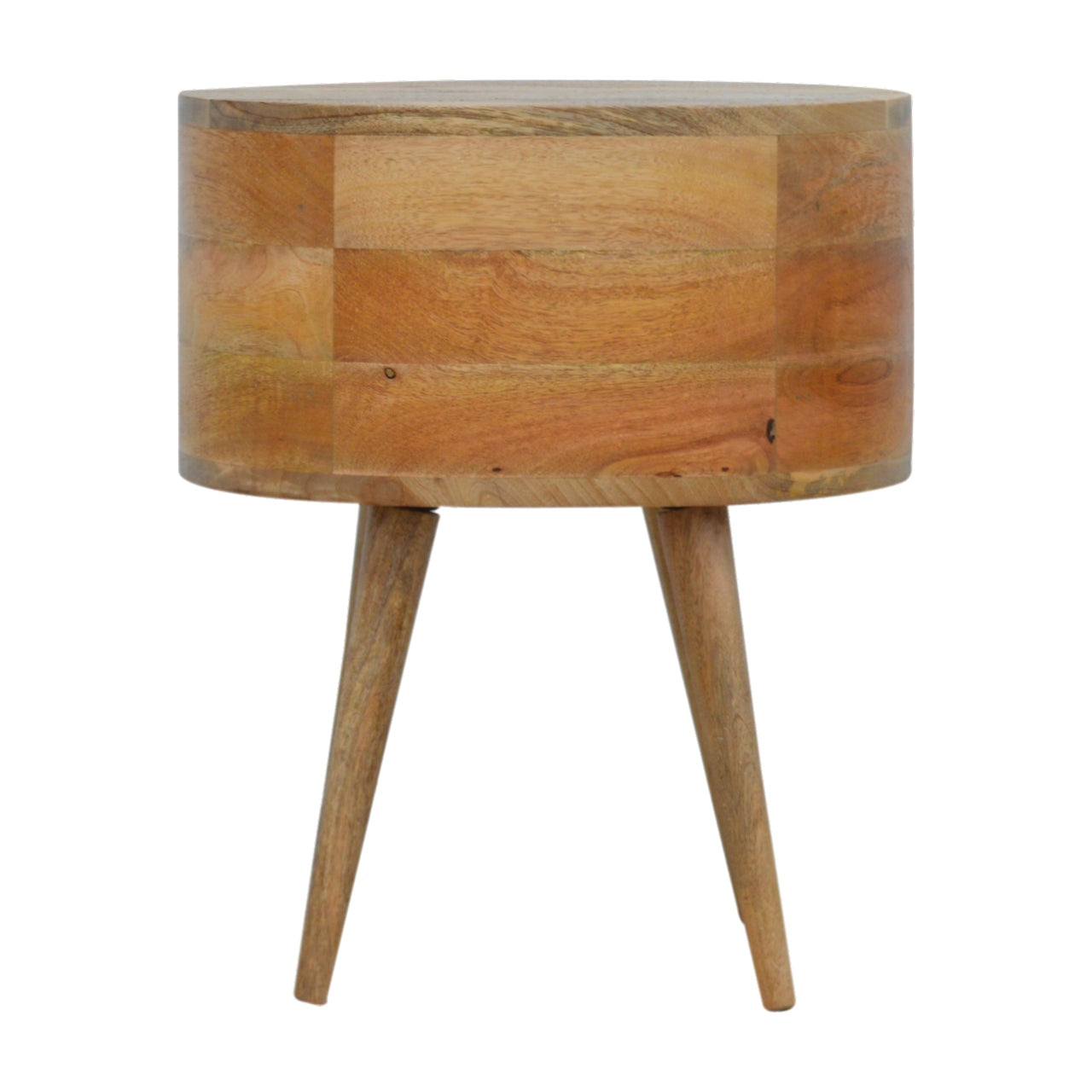 100% Solid Mango Rounded 2 Drawer Bedside Table