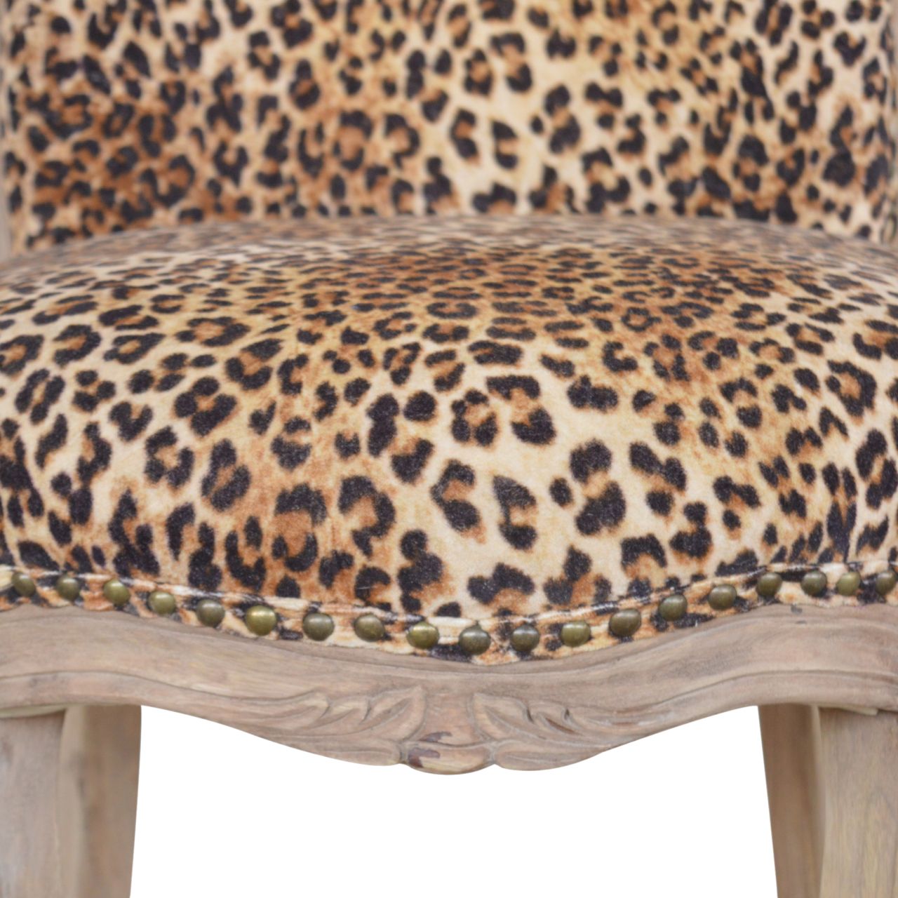 Leopard Print Studded Chair