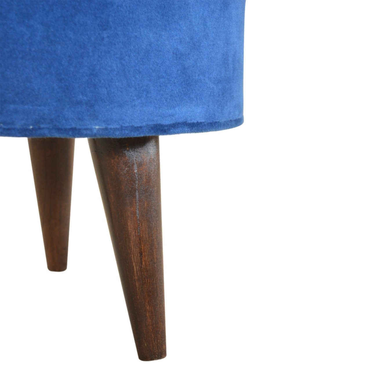 Royal Blue Velvet Nordic Style Footstool