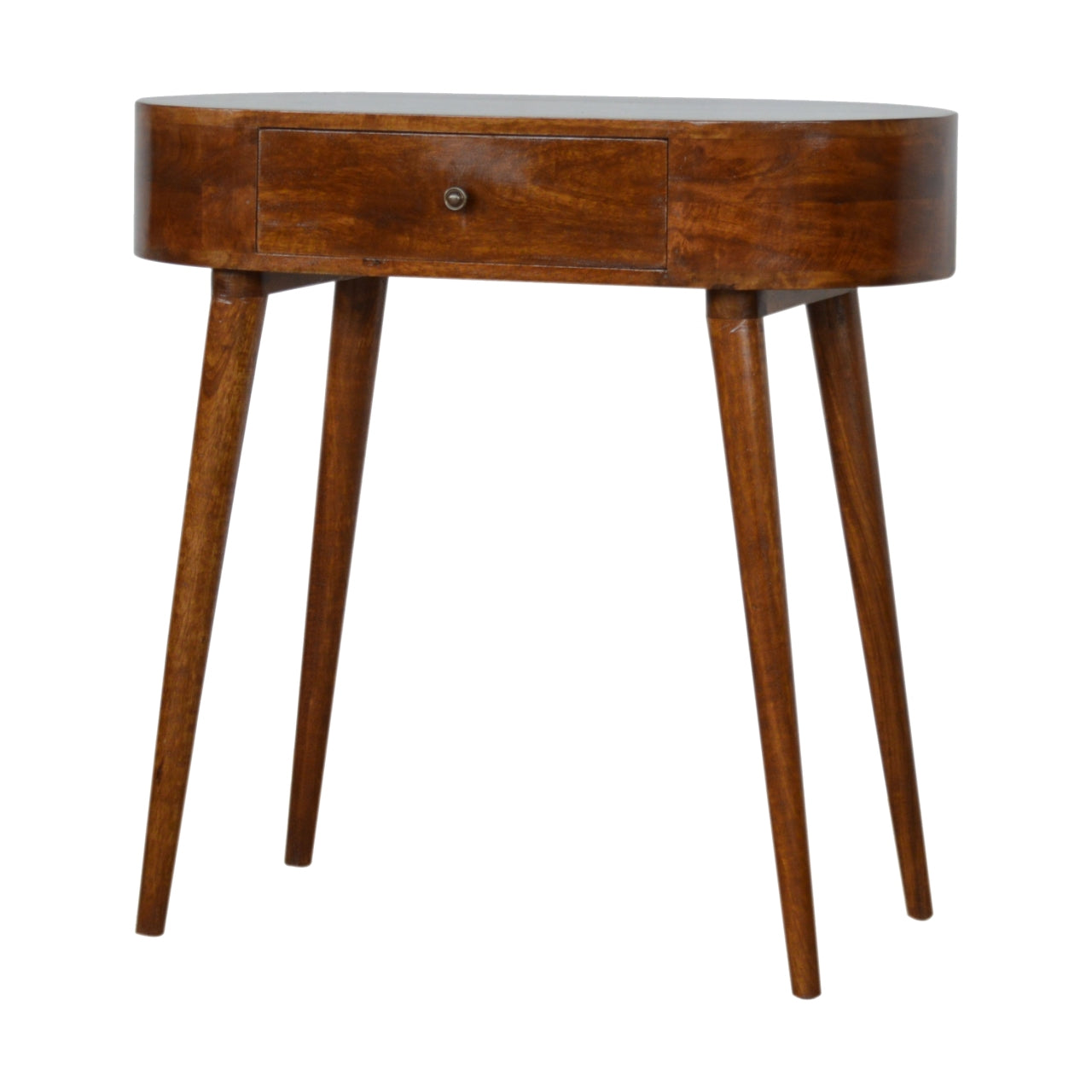 Chestnut Rounded Small Console Table